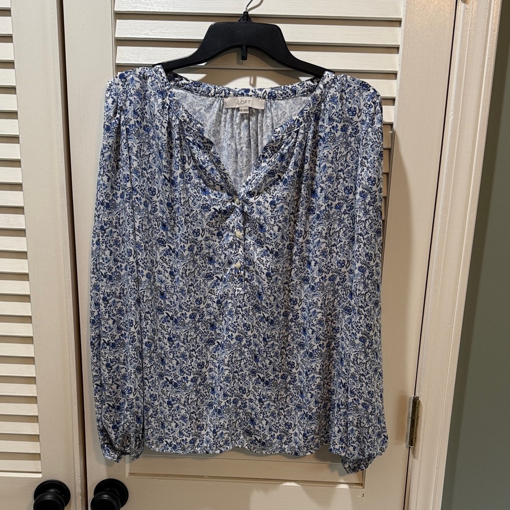 LOFT Floral Peasant Top
